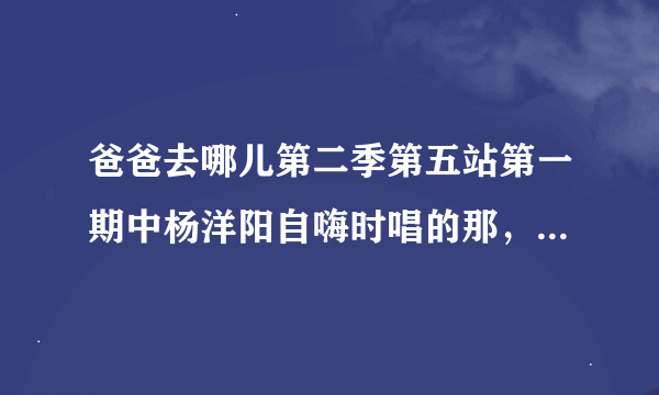 爸爸去哪儿第二季第五站第一期中杨洋阳自嗨时唱的那，谁有下载地址，跪求！