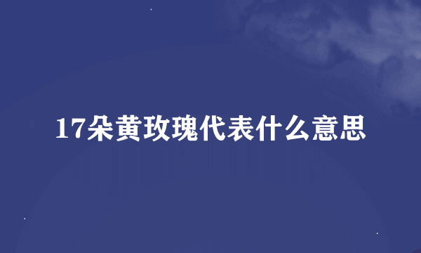 17朵黄玫瑰代表什么意思