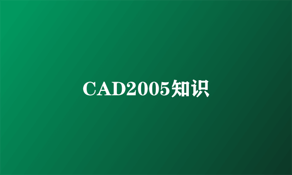 CAD2005知识