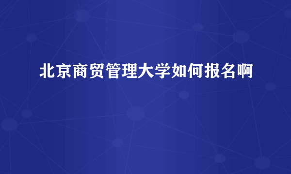 北京商贸管理大学如何报名啊