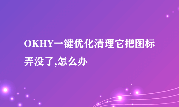 OKHY一键优化清理它把图标弄没了,怎么办