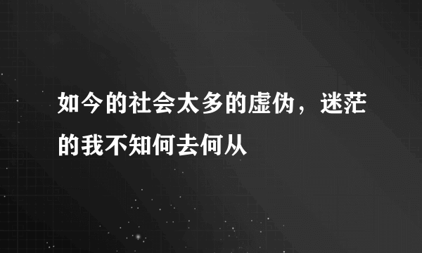 如今的社会太多的虚伪，迷茫的我不知何去何从