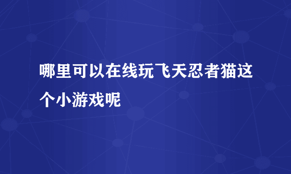 哪里可以在线玩飞天忍者猫这个小游戏呢