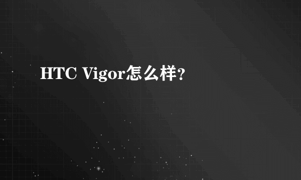 HTC Vigor怎么样？