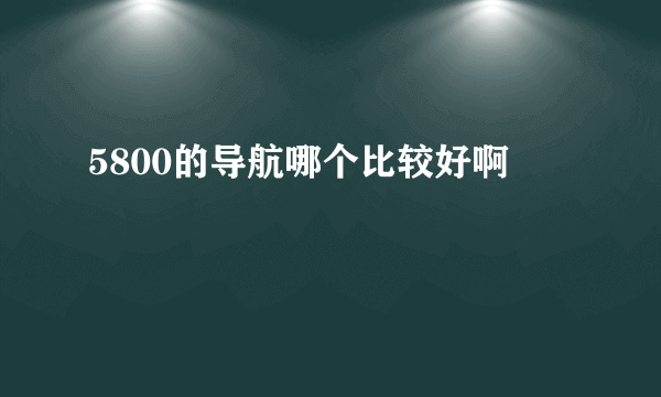 5800的导航哪个比较好啊