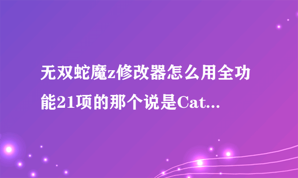 无双蛇魔z修改器怎么用全功能21项的那个说是Catrl加～启动，但什么反应也没有，还是快玩上的修改