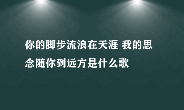 你的脚步流浪在天涯 我的思念随你到远方是什么歌