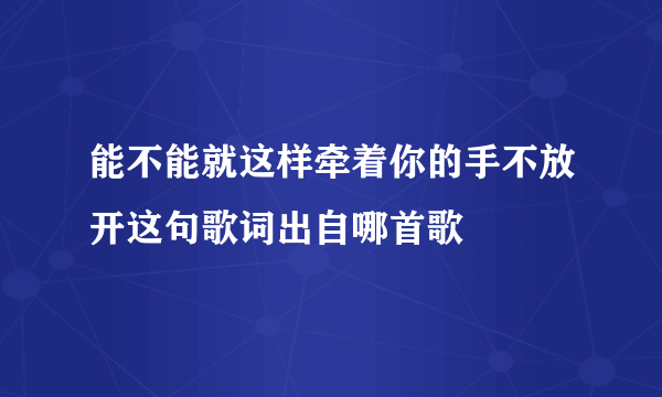 能不能就这样牵着你的手不放开这句歌词出自哪首歌