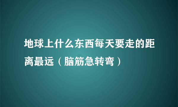 地球上什么东西每天要走的距离最远（脑筋急转弯）