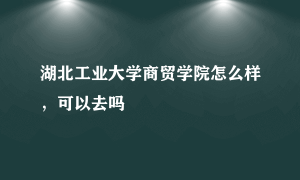 湖北工业大学商贸学院怎么样，可以去吗