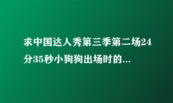 求中国达人秀第三季第二场24分35秒小狗狗出场时的背景音乐是什么呀？