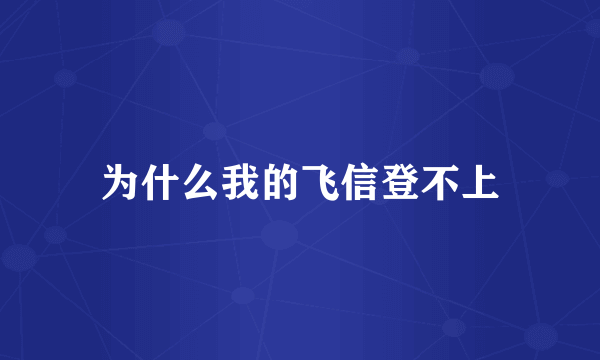 为什么我的飞信登不上