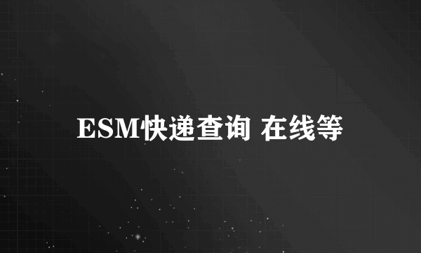 ESM快递查询 在线等