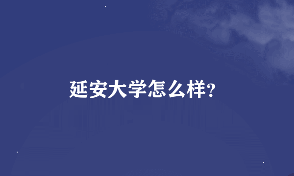 延安大学怎么样？