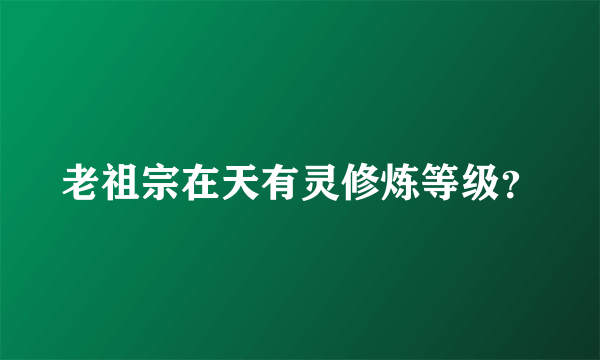 老祖宗在天有灵修炼等级？