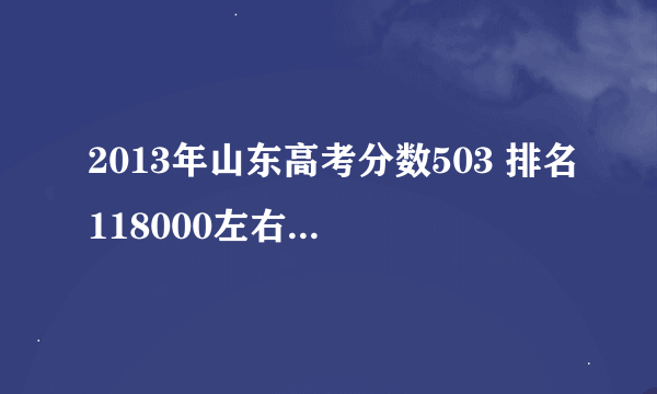 2013年山东高考分数503 排名118000左右 今年得二本分数线是435 能上什么大学