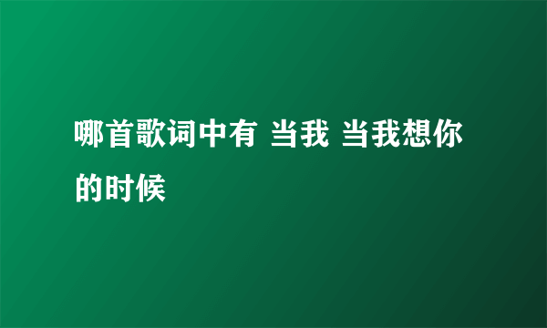 哪首歌词中有 当我 当我想你的时候