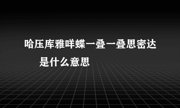 哈压库雅咩蝶一叠一叠思密达     是什么意思