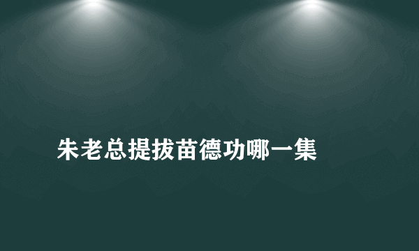 
朱老总提拔苗德功哪一集
