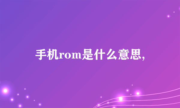 手机rom是什么意思,