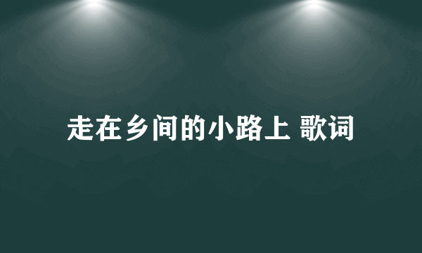 走在乡间的小路上 歌词