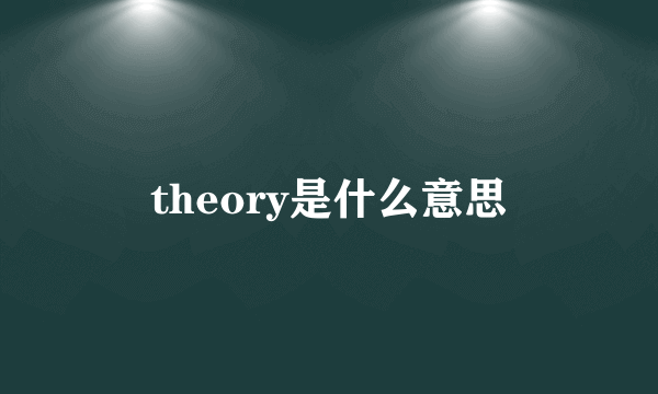 theory是什么意思