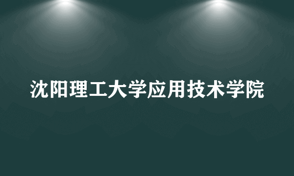 沈阳理工大学应用技术学院