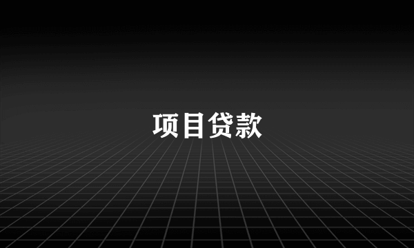 项目贷款