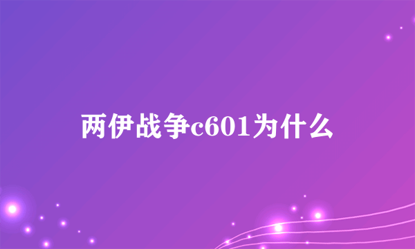 两伊战争c601为什么