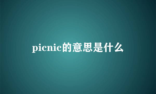 picnic的意思是什么