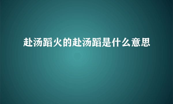 赴汤蹈火的赴汤蹈是什么意思