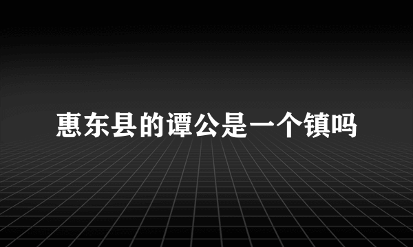 惠东县的谭公是一个镇吗