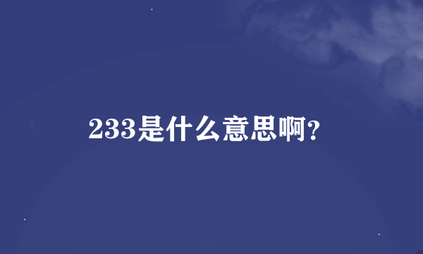 233是什么意思啊？