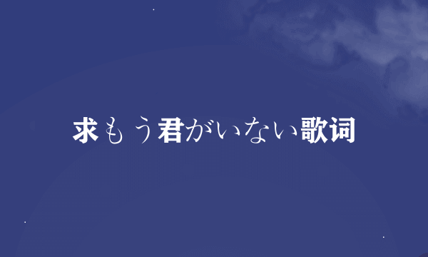 求もう君がいない歌词