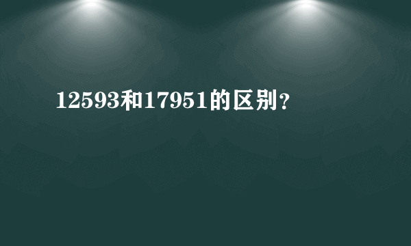 12593和17951的区别？