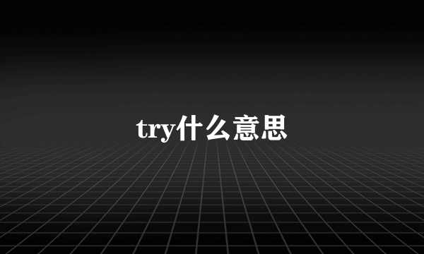 try什么意思