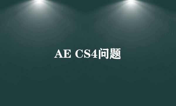 AE CS4问题