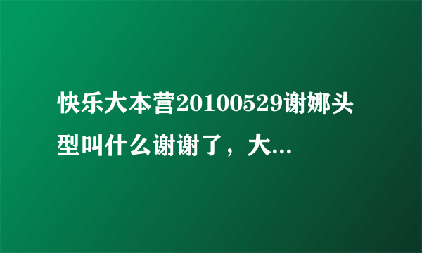 快乐大本营20100529谢娜头型叫什么谢谢了，大神帮忙啊