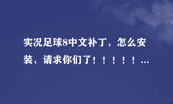 实况足球8中文补丁，怎么安装，请求你们了！！！！！！！！！！！！