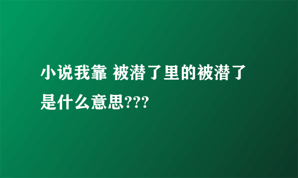 小说我靠 被潜了里的被潜了是什么意思???