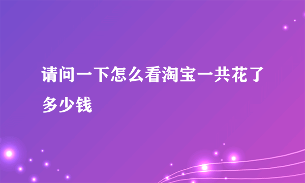 请问一下怎么看淘宝一共花了多少钱