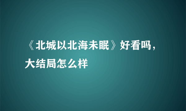 《北城以北海未眠》好看吗，大结局怎么样