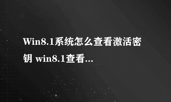 Win8.1系统怎么查看激活密钥 win8.1查看激活密钥的方法