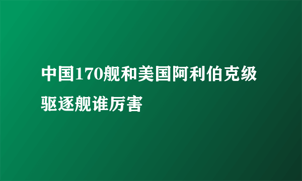 中国170舰和美国阿利伯克级驱逐舰谁厉害