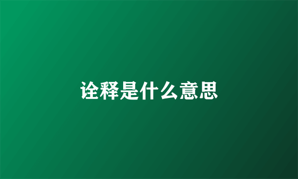 诠释是什么意思