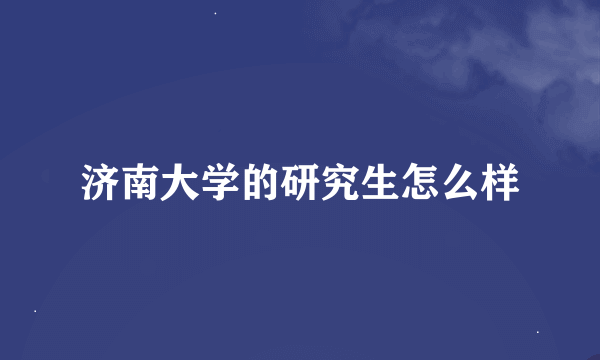 济南大学的研究生怎么样