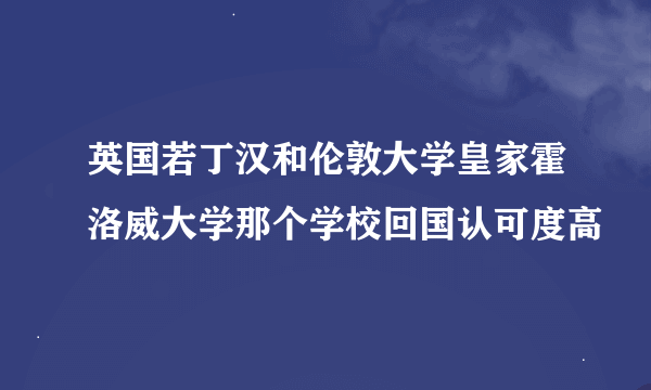 英国若丁汉和伦敦大学皇家霍洛威大学那个学校回国认可度高