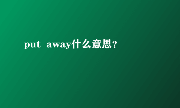 put  away什么意思？