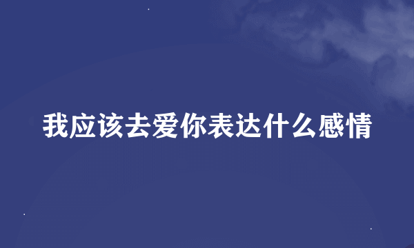 我应该去爱你表达什么感情