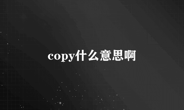 copy什么意思啊